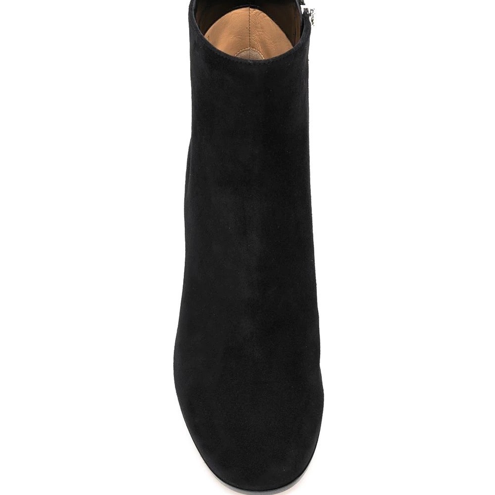 black suede boots from Gianvito Rossi mid-heel, leather lining